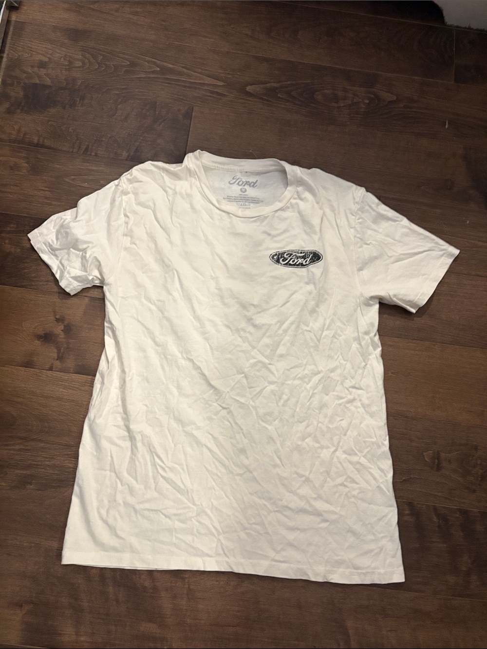 Ford White Short Sleeve Tee with Small Chest Logo